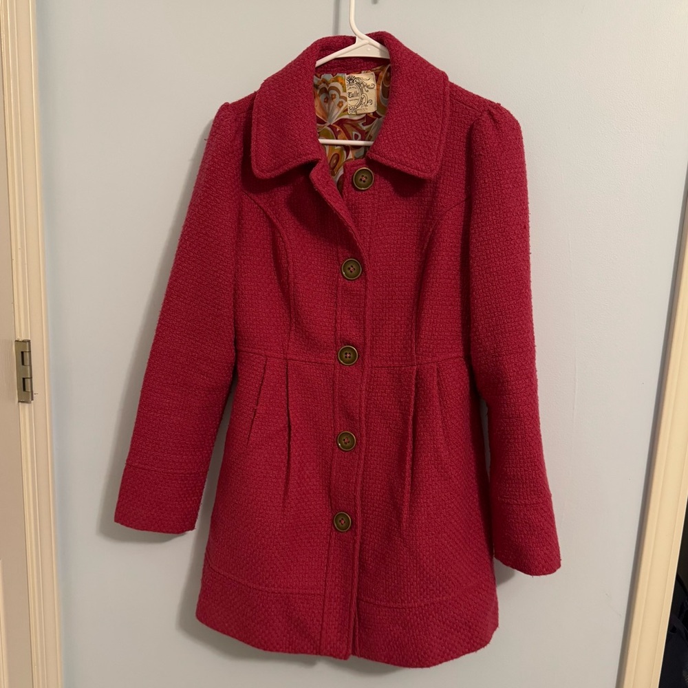 Tulle Pink Tailored Coat Size Medium
